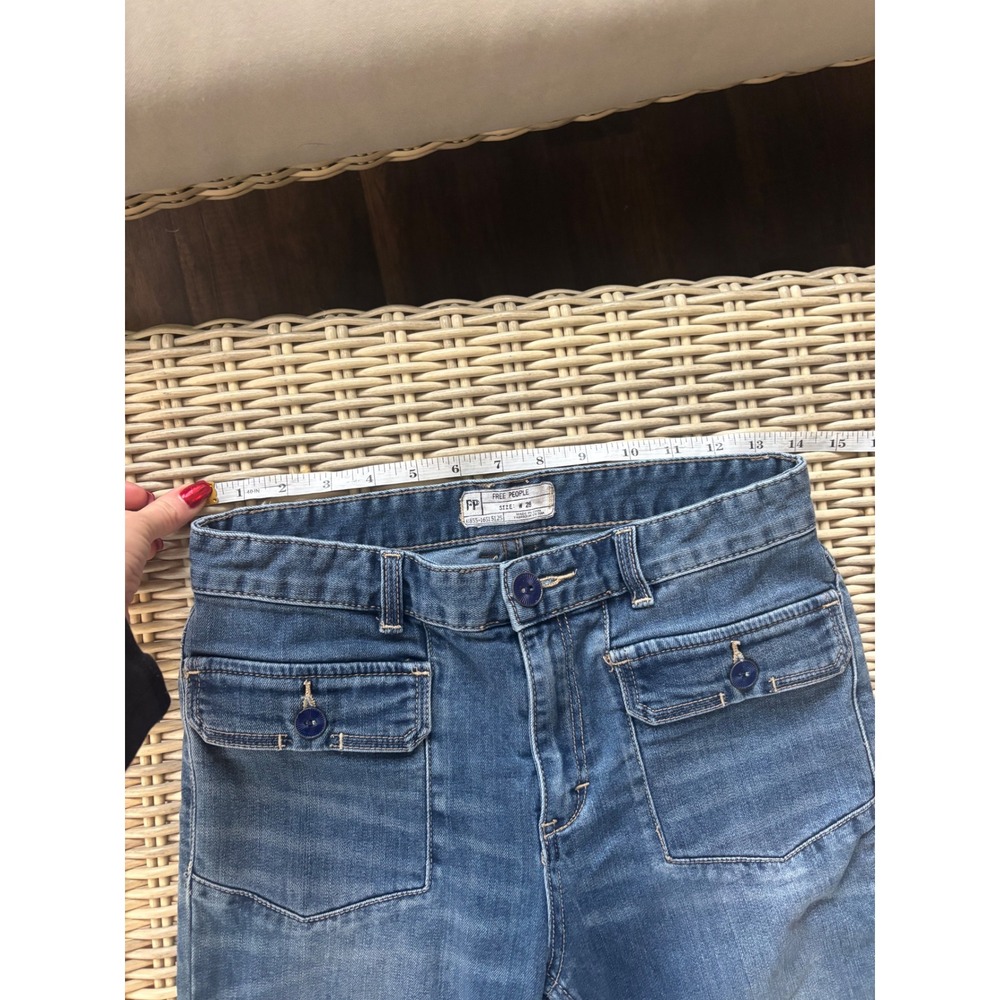 Free People Brette Cropped Wide Leg Jeans 28 boho flare leg retro flattering - Picture 6 of 8